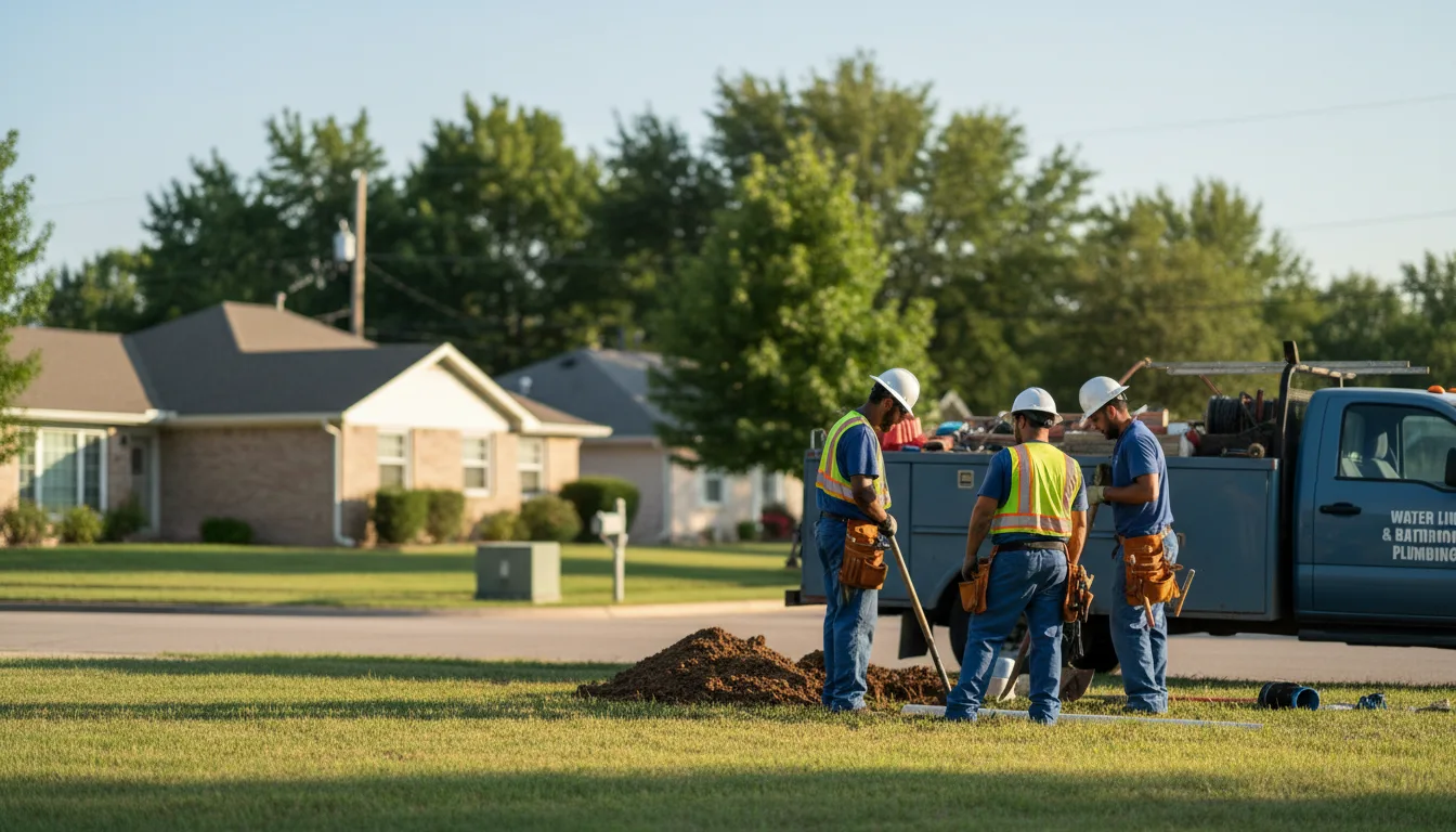 Residential water line and bathroom plumbing service in New Salem, ND